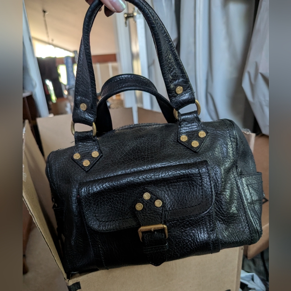 Celine Black Leather Tote Bag